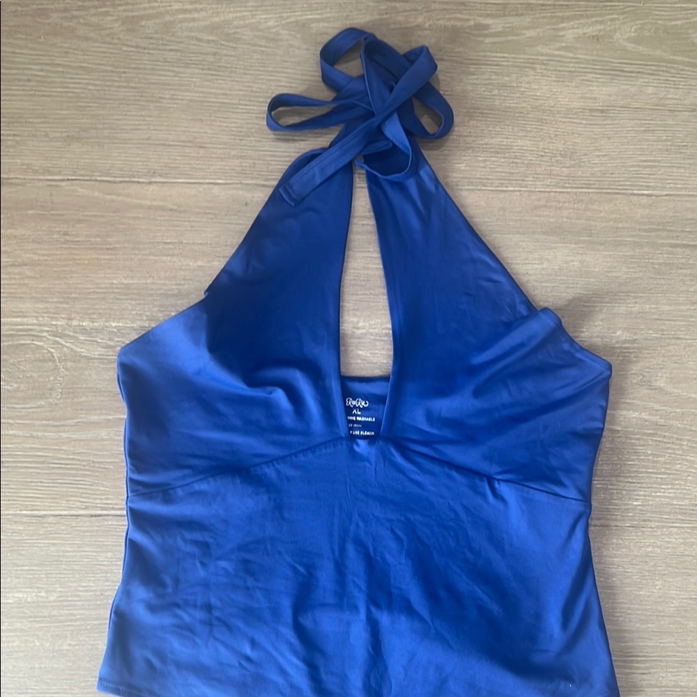 ReoRia Women's Blue Halter Bodysuit